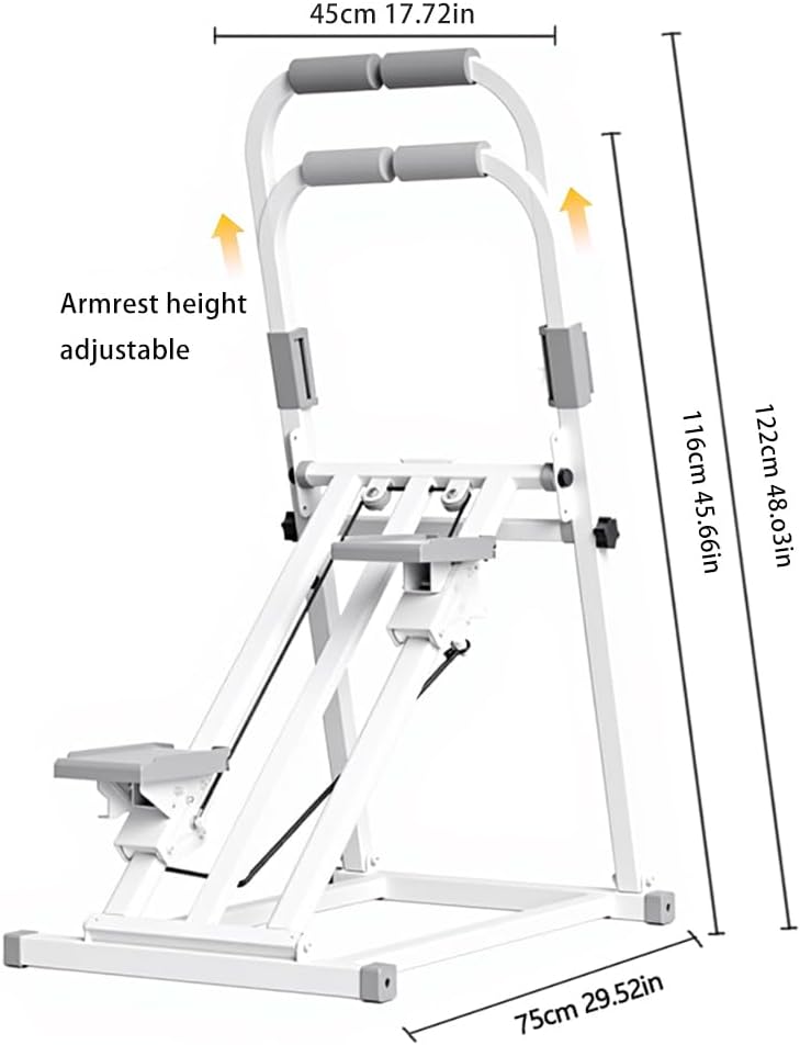 Foldable Stair Stepper Machine with Handles - Adjustable Stepper for Home Cardio, Low Impact Workout Equipment for Legs, Glutes & Weight Loss - Compact Stepping Machine, Easy Assembly
