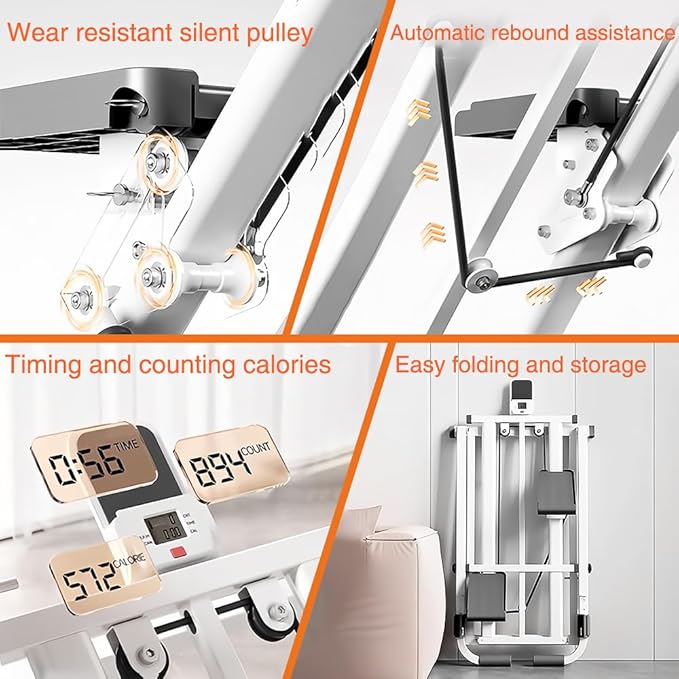 Foldable Stair Stepper Machine with Handles - Adjustable Stepper for Home Cardio, Low Impact Workout Equipment for Legs, Glutes & Weight Loss - Compact Stepping Machine, Easy Assembly