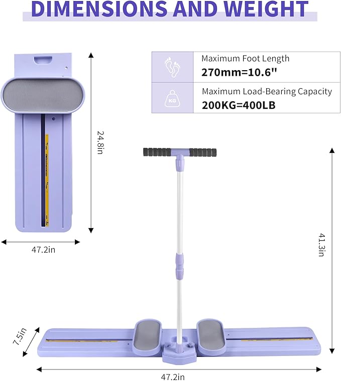 Foldable Ski Machine Exercise Equipment, Simulated Ski Trainer, Home Leg Pelvic Floor Muscle Workout, Women's Portable Leg-Toning Trainer for Fitness